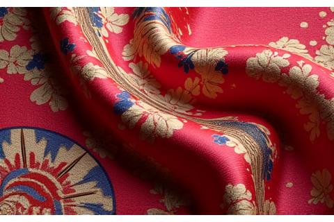 鮮やかな手織りの着物生地