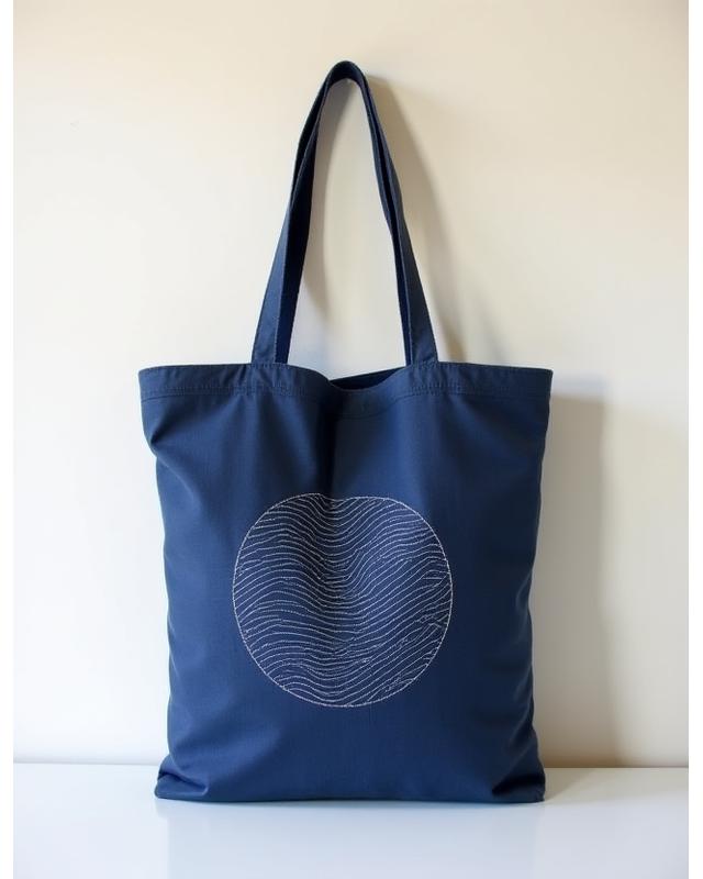 青海波模様の刺し子トートバッグ